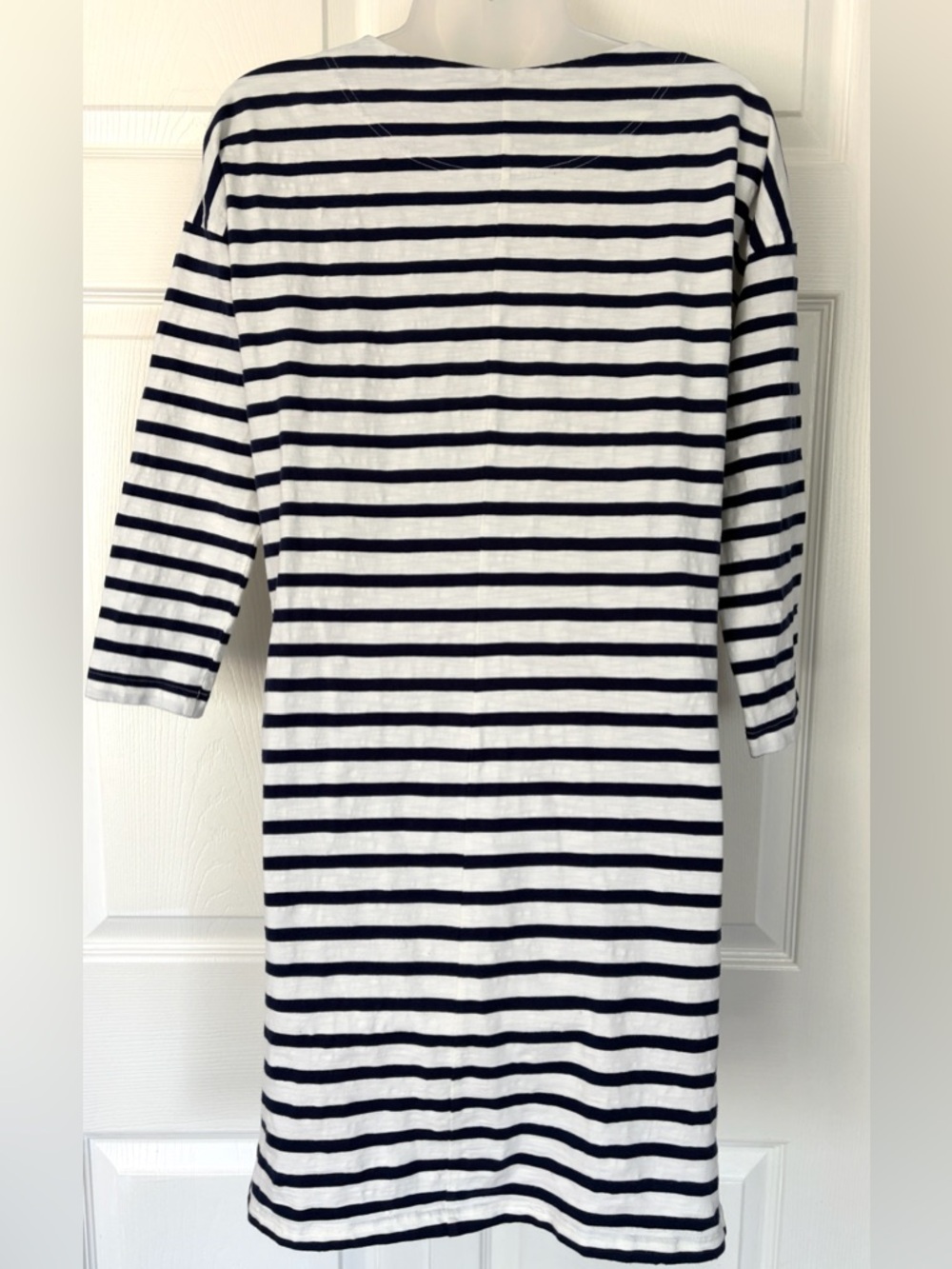 Patagonia Dress Organic Cotton Floral French
Stripe Shift Dress Navy White Small - Picture 7 of 15